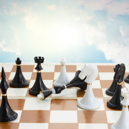 checkmate white defeats black  king
