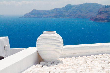 beautiful details of Santorini island, Greeceの写真素材