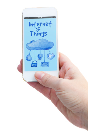 phone with internet of things screenの写真素材