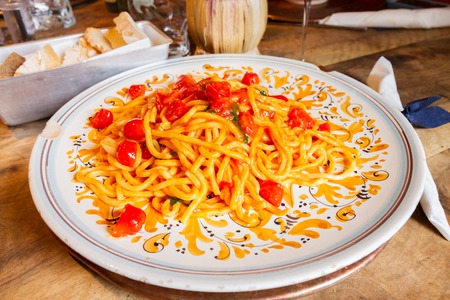 Pasta with tomatoesの写真素材