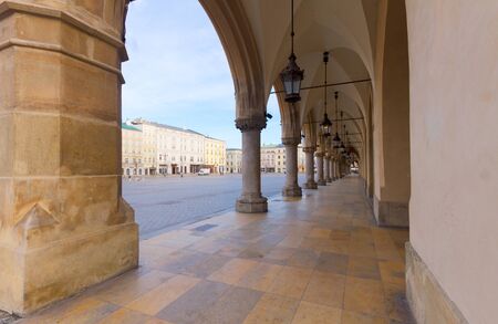 Market square with sukennice gallery in Krakow at day, Polandの写真素材
