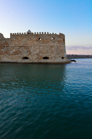Heraklion old venetian bay with venetian fortress, Crete, Greeceの写真素材