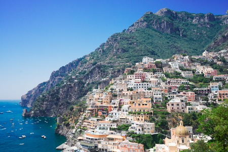 view of Positano - old italian resort, Italyの写真素材