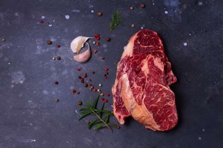 Raw beef steakの写真素材