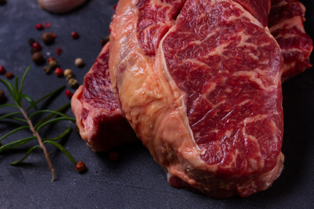 Raw beef steakの写真素材