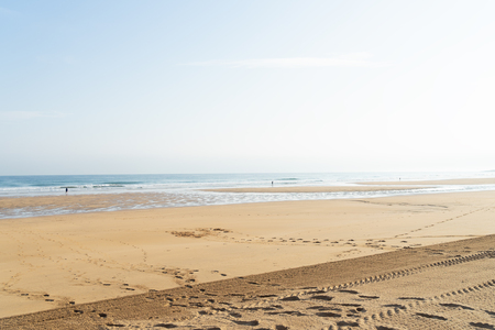 View of Zarauz city beach, Pais Vasco, Spainの写真素材
