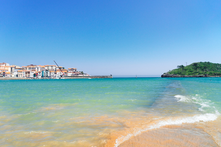 seafront of Lekeito, small town of Pais Vasco coast at summer, Spainの写真素材