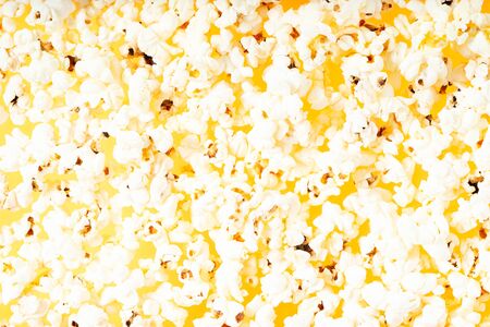 Scattered salted popcorn food texturedの写真素材