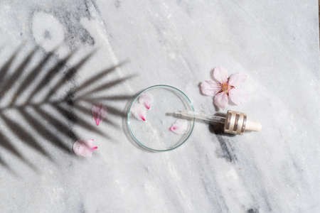 Retinol and almond oil serum oil beauty careの写真素材