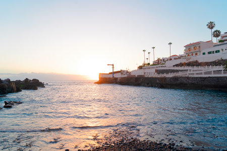 ocean coast in Puerto del Santiago, Tenerife islas Canarias, Spainの写真素材