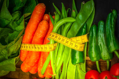 Healthy food on tableの写真素材