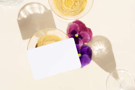 Champagne and grass styled stock sceneの写真素材