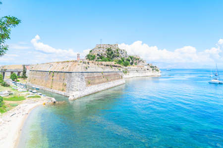 Old fortress in Corfu town Kerkyra, Greeceの写真素材