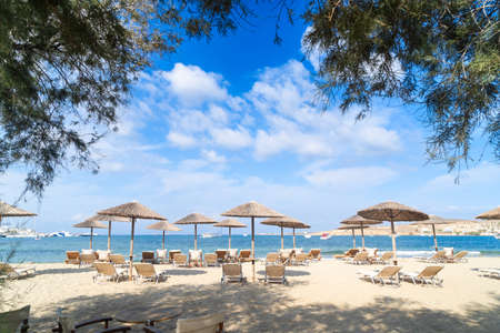 Romantic beach at greek island, Paros Greeceの写真素材