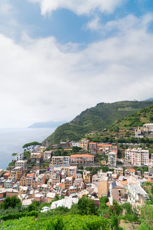 Riomaggiore picturesque town of Cinque Terre, Italyの写真素材