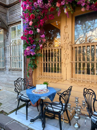 Istanbul old city street details in Kuzguncuk, Turkeyの写真素材