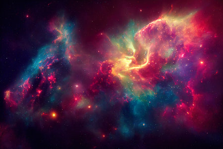 Space abstract background with galaxy, stars and cosmic gas nebula type