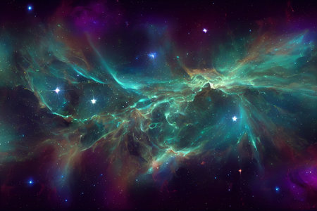 Space abstract background with galaxy, stars and cosmic gas clouds