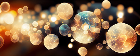 christmas yellow lights bokeh defocused dark background