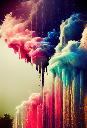 abstract background with burst of liquid colors, rainbow exlplosion