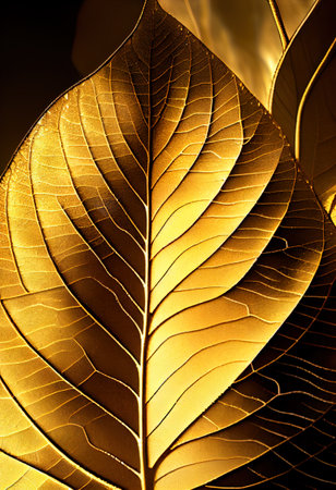 Abstract festive golden foil bokeh background texture, gold leafの写真素材