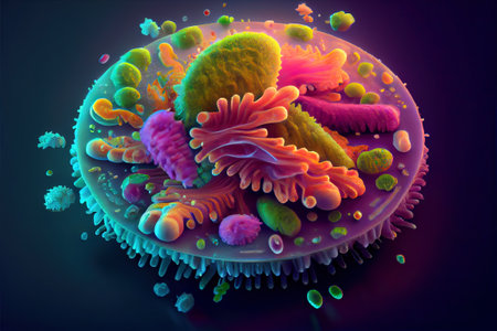 Patogenic bacterias, macro illustration of microorganizmeの写真素材