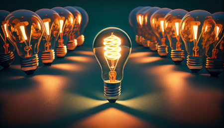 Conceptulal new idea with glowing bubble, Generative AIの素材