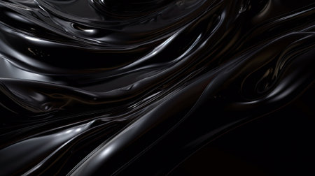 liquid black oil close up background, textured swirlの写真素材