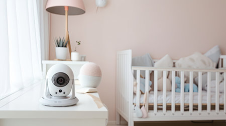 cctv camera in nursery room, generative aiの素材