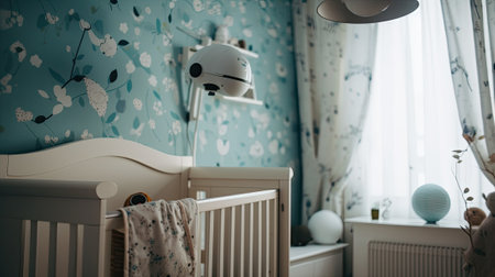 cctv camera in nursery room, generative aiの素材