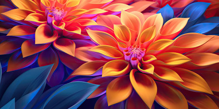 colorful paper flower background, floral patternの素材