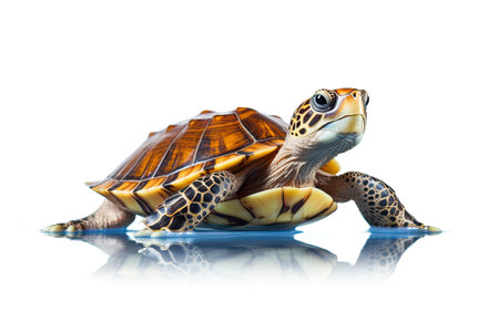 Sea turtle isolated on white background, ai generativeの素材