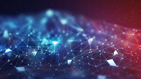 3D network connections abstract backgroundの素材