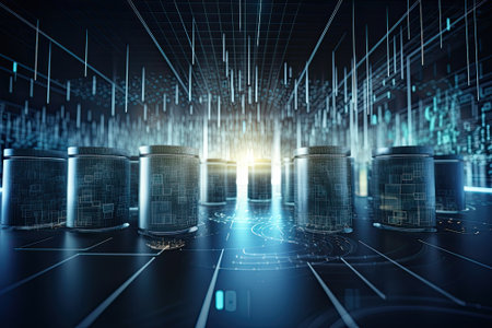 High technology abstract background, digital processing, ai generativeの素材