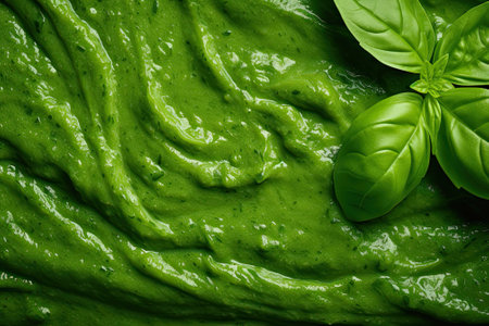 green pesto sause close up textured backgroundの素材