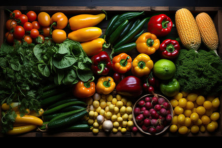 Healthy food concept, fresh vegetables and cerealsの写真素材