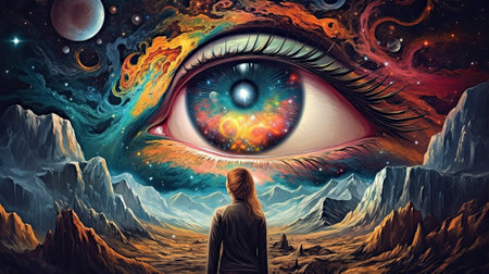 Seeing_the_multiverse_of_my_future_in_your_eyesの写真素材