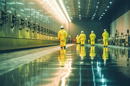professional workers at nuclear power plantの素材