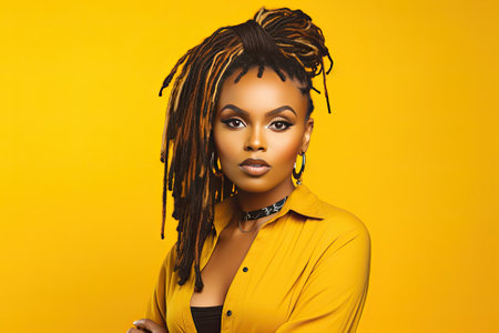 Blaack beautiful woman with dreadlocksの写真素材