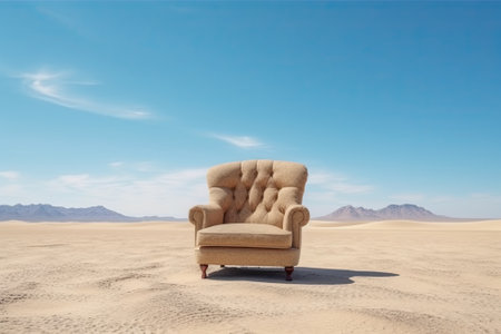 chair on sunny beach by the sea, vacations conceptの素材