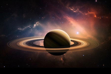 alien world planet, deep space landscape with several moons