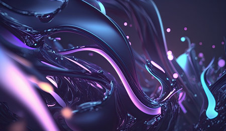 abstract glowing purple background with fluid surface