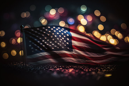 American glory concept, round banner on background, celebration, symbolの素材