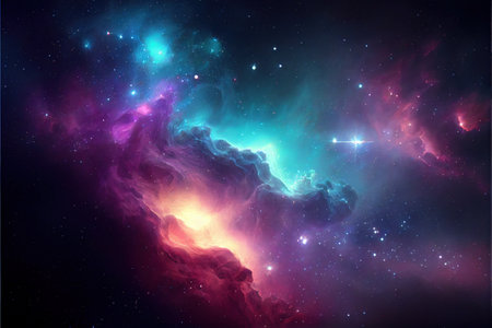 Abstract universe background, cosmic gas and starsの写真素材