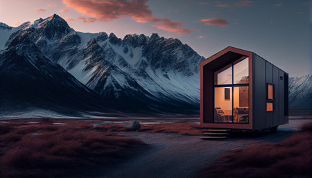 modern tiny houses, ai generativeの素材