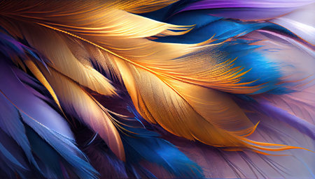 Colorful vintage feather organic background, violet, magenta and pink linesの素材