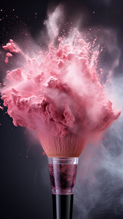 Make up brush with splash of colorsの素材