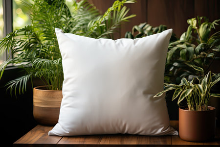 white pillow mock up in modern interiorの素材