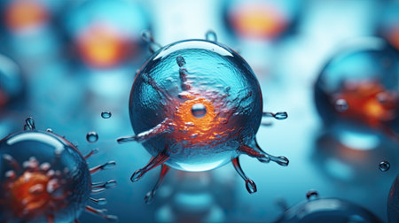 Virus transmission in water droplets