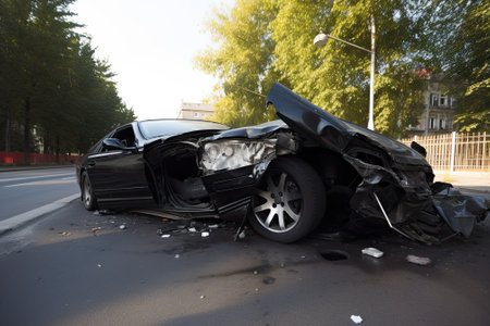 car accident in big city, ai generativeの素材